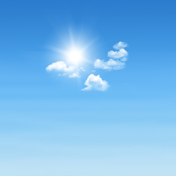 太阳在蓝色的天空图片下载