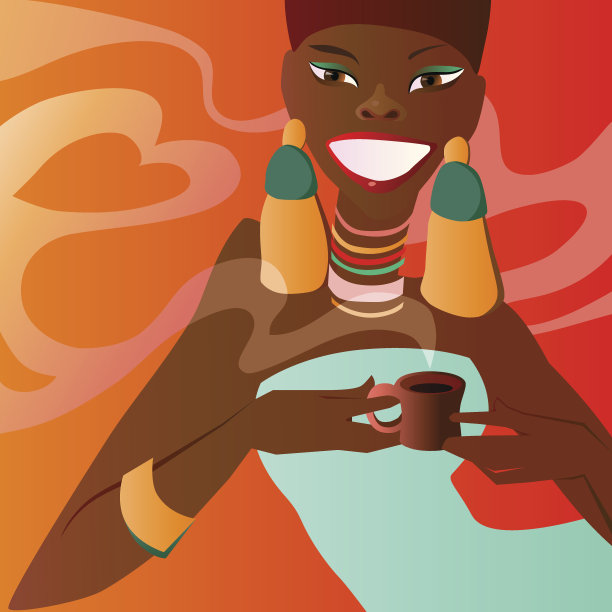 咖啡的女孩图片下载