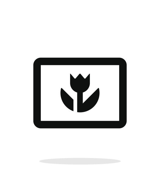 白色背景上的微距照片图标。图片下载