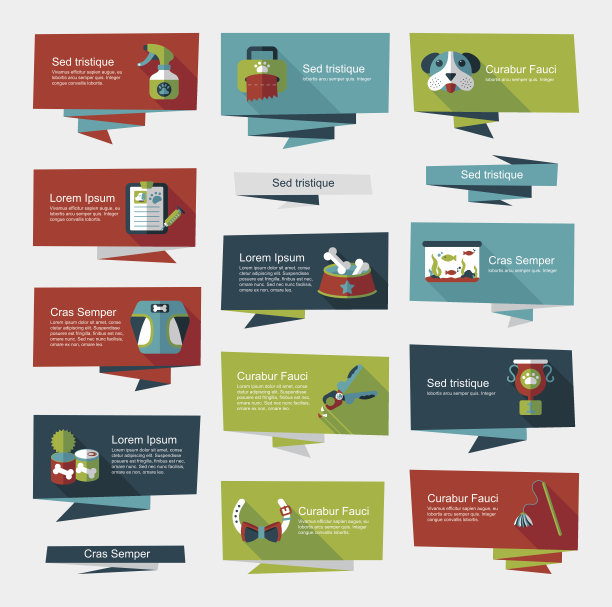 宠物平面横幅设计背景集，eps10图片下载