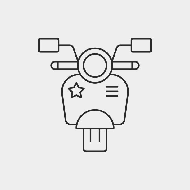 摩托车线条图标图片下载