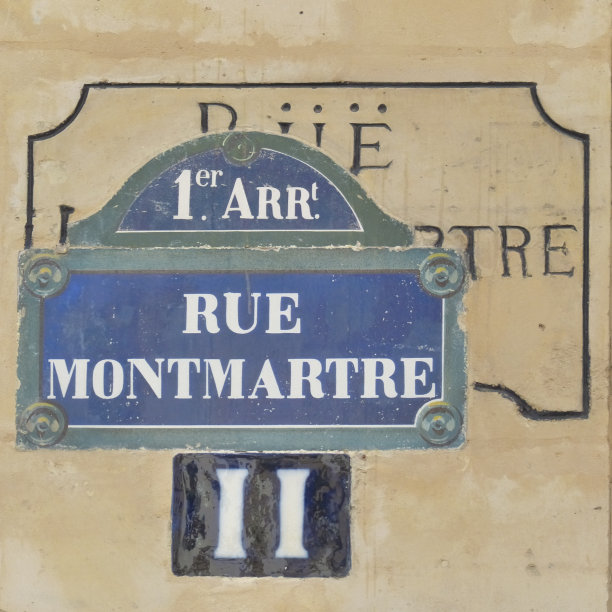 巴黎牌匾-蒙马特老街标志图片下载