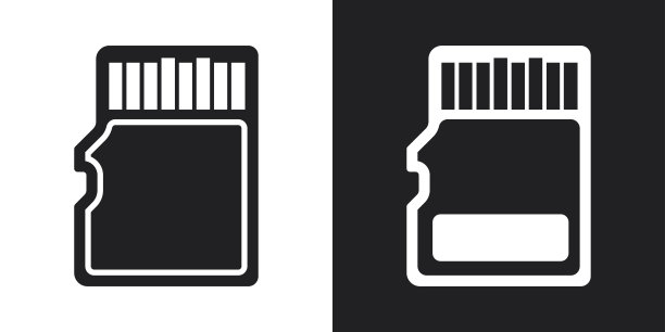 矢量micro SD卡图标双色版图片下载
