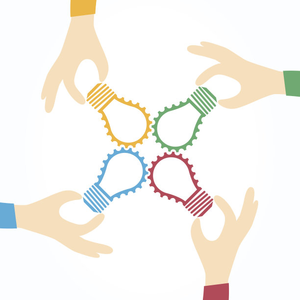 创意灯泡和齿轮抽象矢量设计横幅模板。图片下载