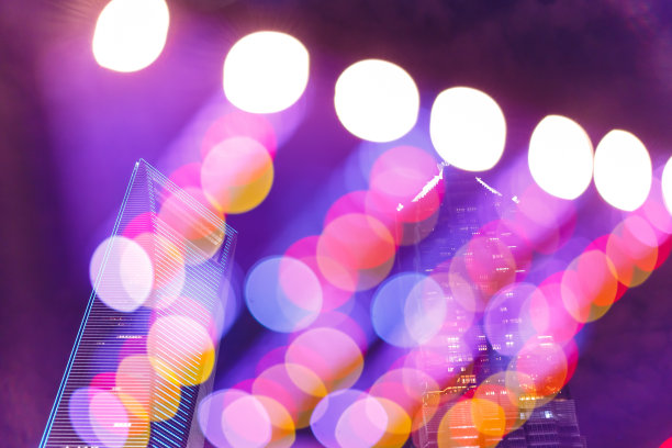 上海陆家嘴的多色光点图片下载