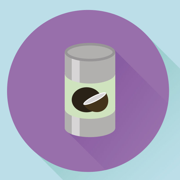 矢量圆平面图标罐椰奶图片下载