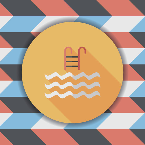 泳池平面图标与长影子图片下载