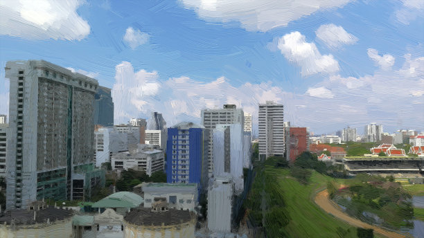 曼谷城市插图，景观图片下载