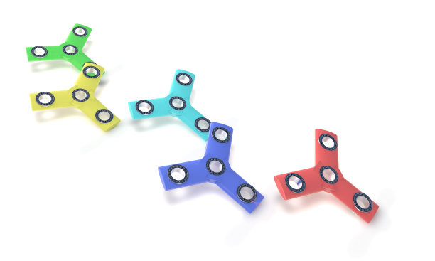 背景三手指尖陀螺，3d渲染图片下载