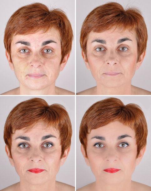 女人在化妆和电脑润饰之前和之后图片下载