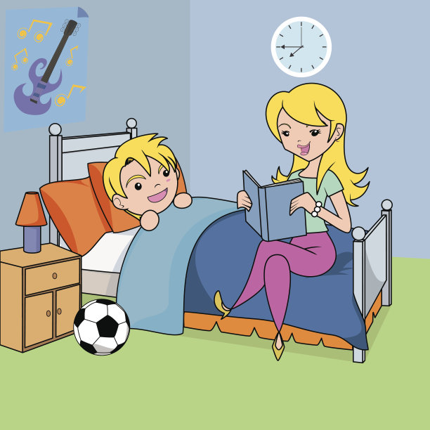 女人读睡前故事图片下载