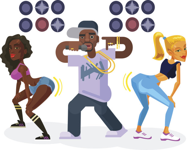 说唱歌手和跳舞的女孩图片下载