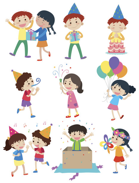 孩子们在派对上做不同的活动图片下载