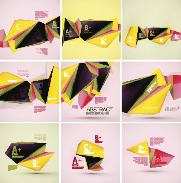 空气中的几何形状。向量抽象背景图片下载