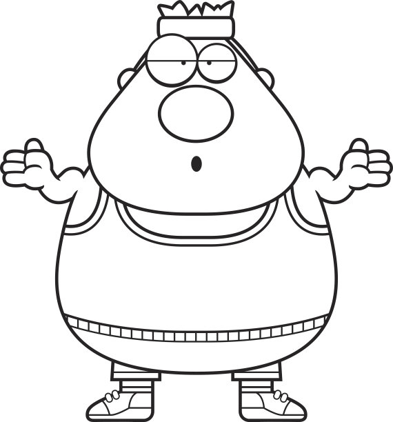 困惑的卡通健身图片下载