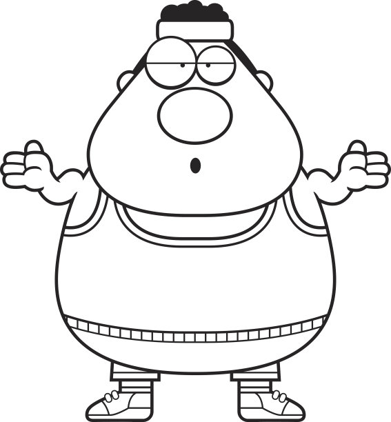 困惑的卡通健身房图片下载