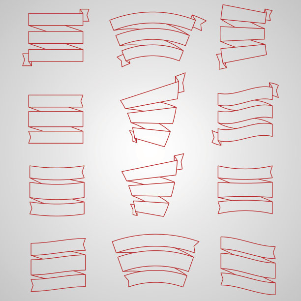 完成一套横幅和丝带图片下载