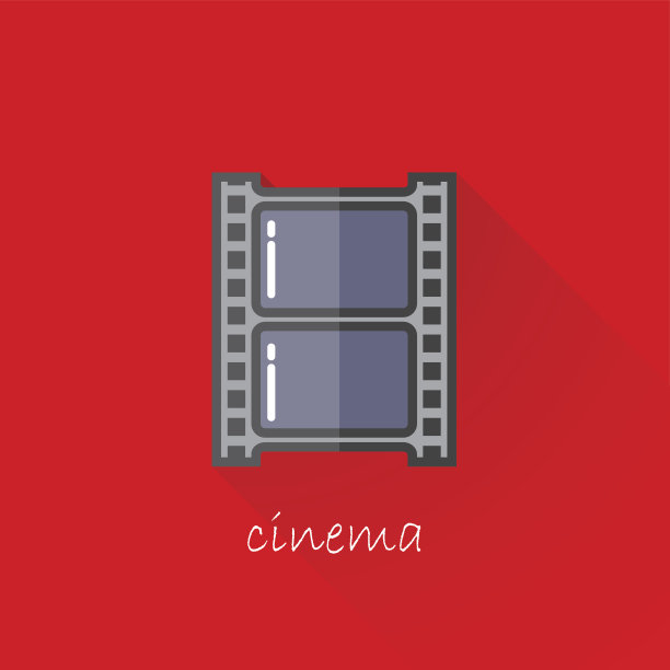 复古插图的一个薄膜带在平坦的风格图片下载