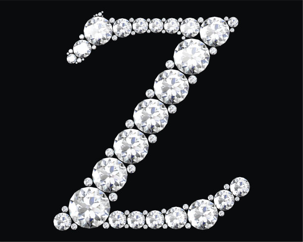 镶有宝石的钻石字母图片下载