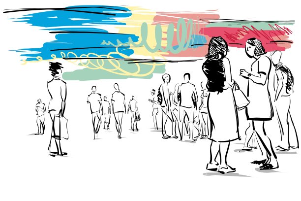 人们徒手写生图片下载