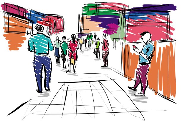 人们徒手写生图片下载