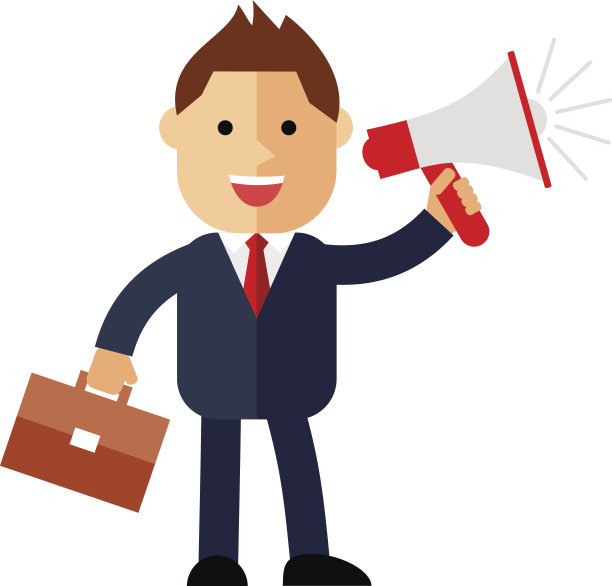 人类通过扩音器说话。图片下载