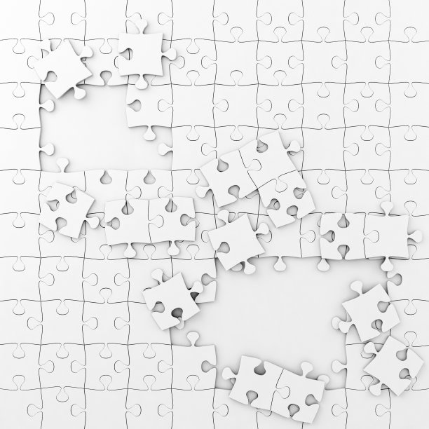 白色拼图插图，背景，未完成的拼图图片下载