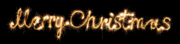 黑色背景上的闪耀圣诞节快乐文字图片下载