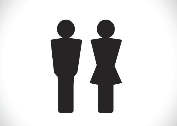 男女卫生间象形图标图片下载