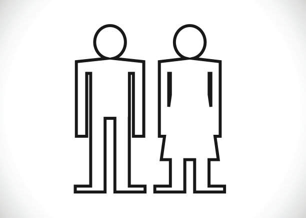 男女卫生间象形图标图片下载