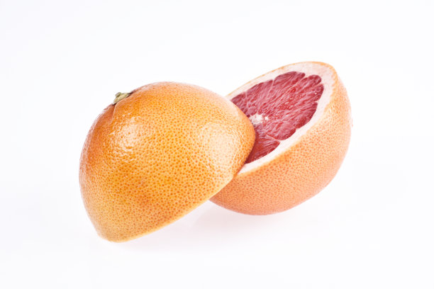 葡萄柚切片白色背景图片下载