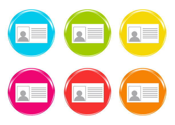 彩色图标与识别卡符号图片下载