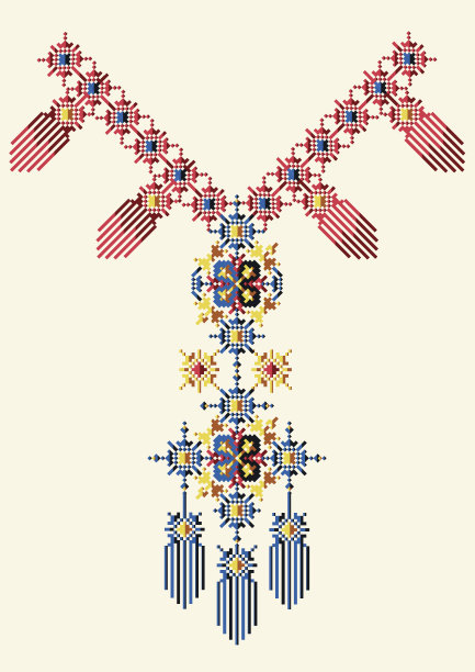领口设计以民族风格为时尚。波西米亚领印花。向量部落点缀民族图片下载