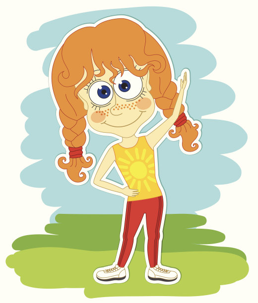 有趣的女孩正在做体操图片下载