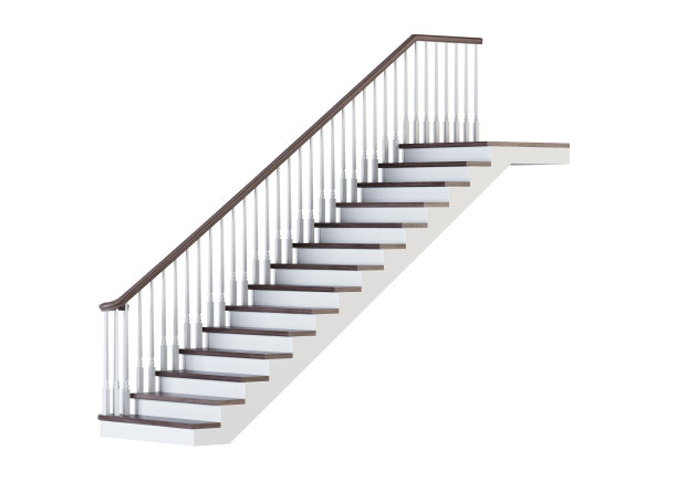 白色背景上的楼梯。3 d渲染。图片下载
