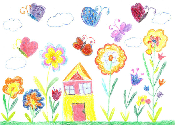 孩子在画房子图片下载