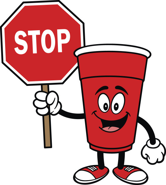 带停止标志的派对杯图片下载