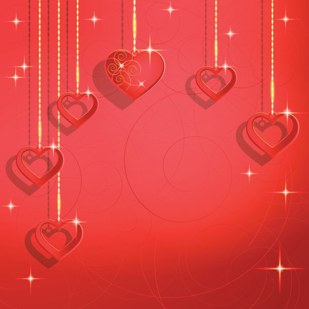 心形的抽象背景上的情人节。图片下载