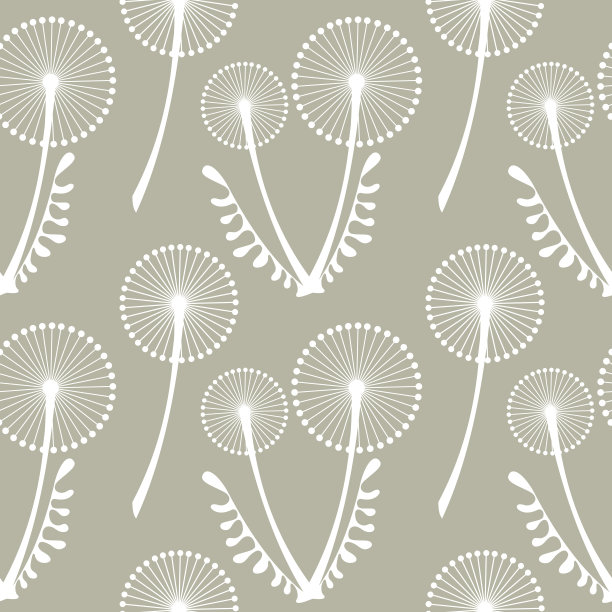 无缝矢量图案与花。背景与蒲公英。图解说明。图片下载