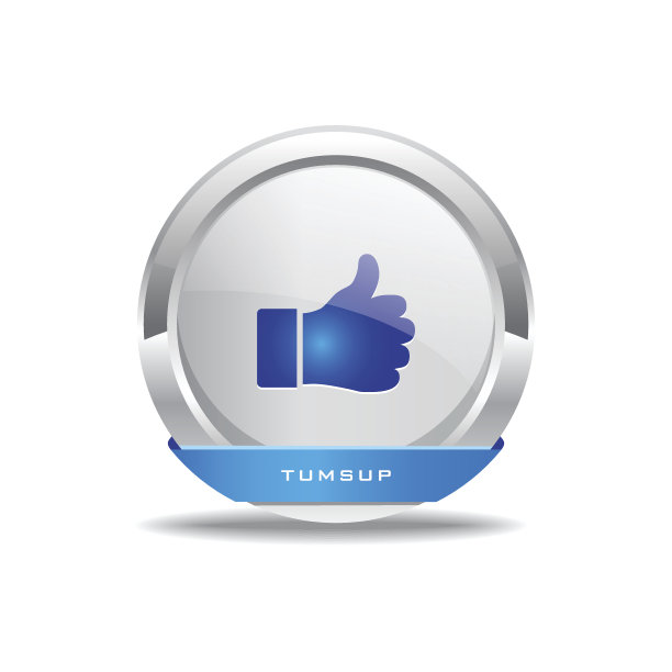 大拇指向上圆形矢量蓝色网页图标按钮图片下载