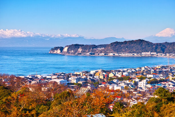 镰仓市和富士山图片下载