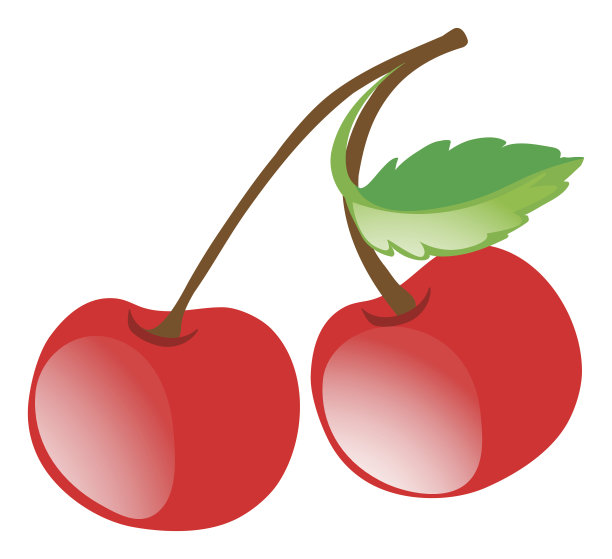 白色背景上的新鲜樱桃图片下载