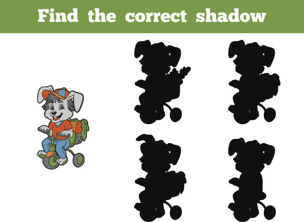 找到正确的影子(兔子和自行车)图片下载