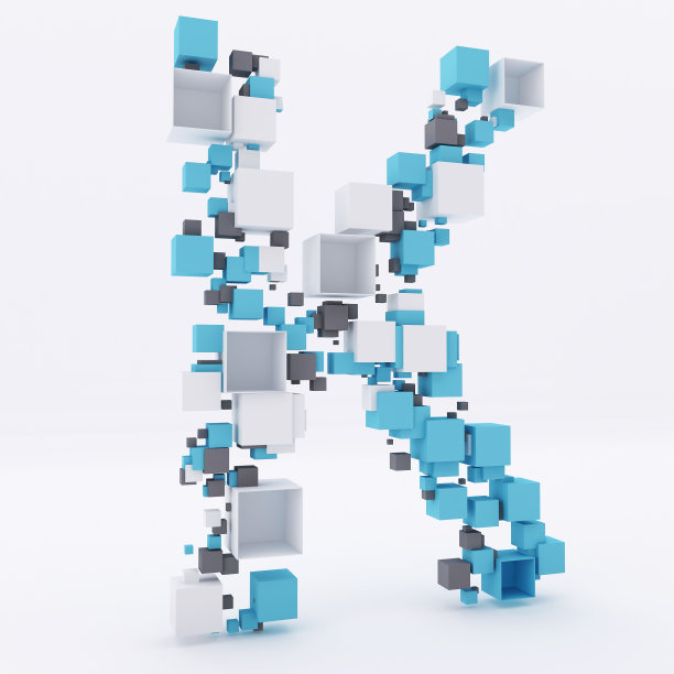 三维字母K是由立方体组成的图片下载