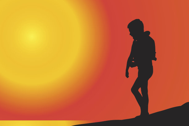 矢量剪影的男孩。图片下载