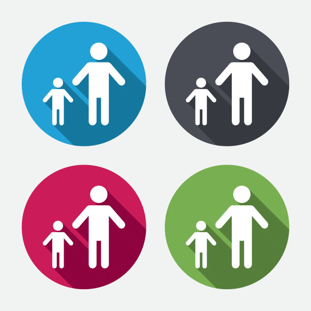 单亲家庭和一个孩子的标志图标。图片下载