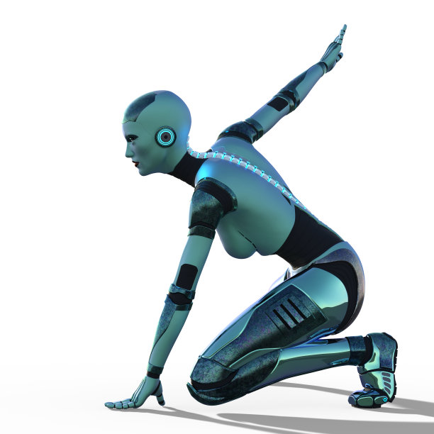 女机器人孤立图片下载