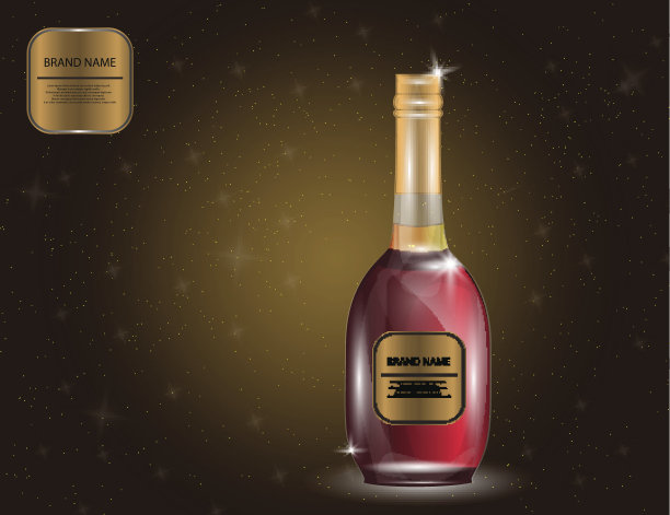酒精，红酒，白酒瓶在起泡的背景为您的设计。图片下载