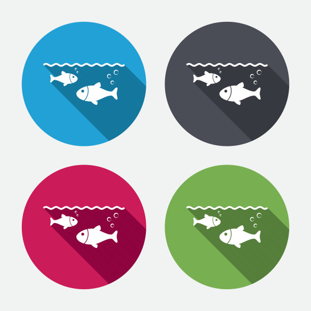 鱼在水的标志。钓鱼的象征。图片下载