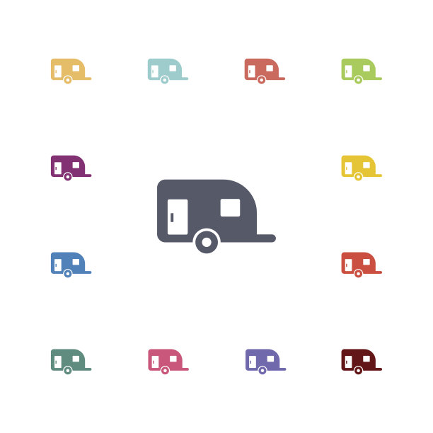 拖车平面图标集图片下载